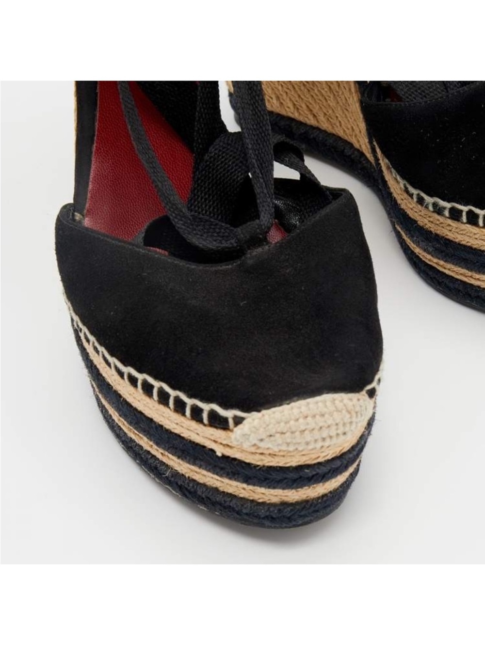 AUTHENTIC GUCCI BLACK SUEDE WEDGES - Picture 6 of 7